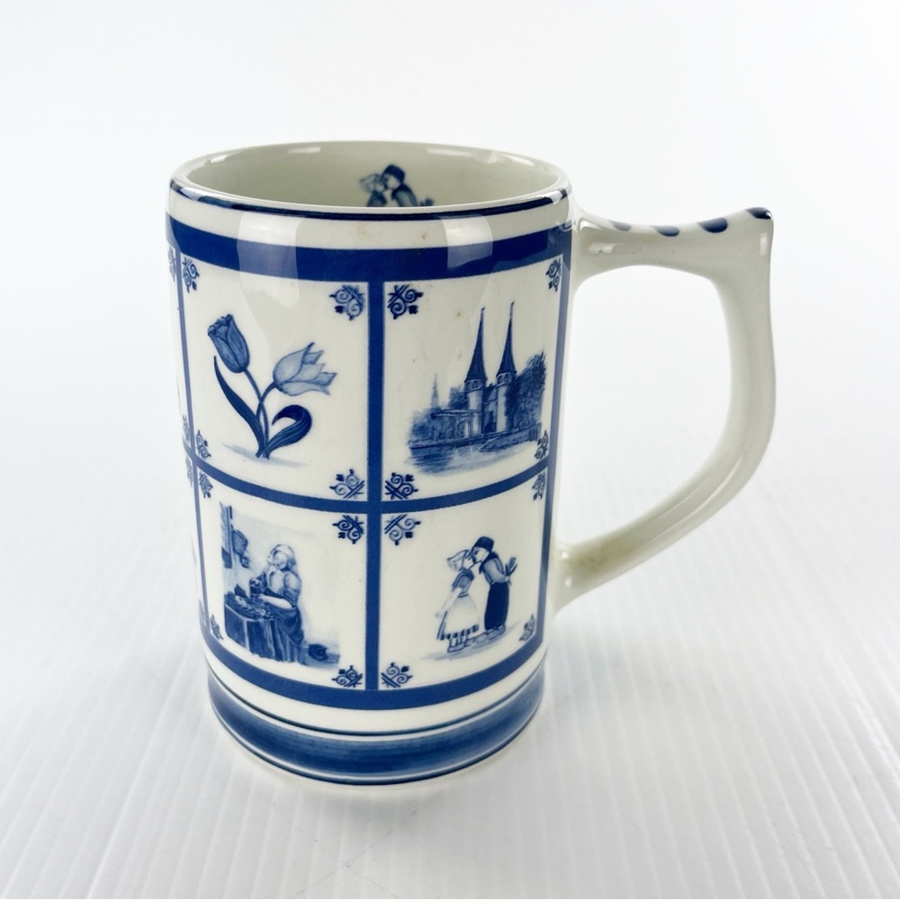 Vintage Handpainted Delfts Blue Delfino Holland Mug Cup